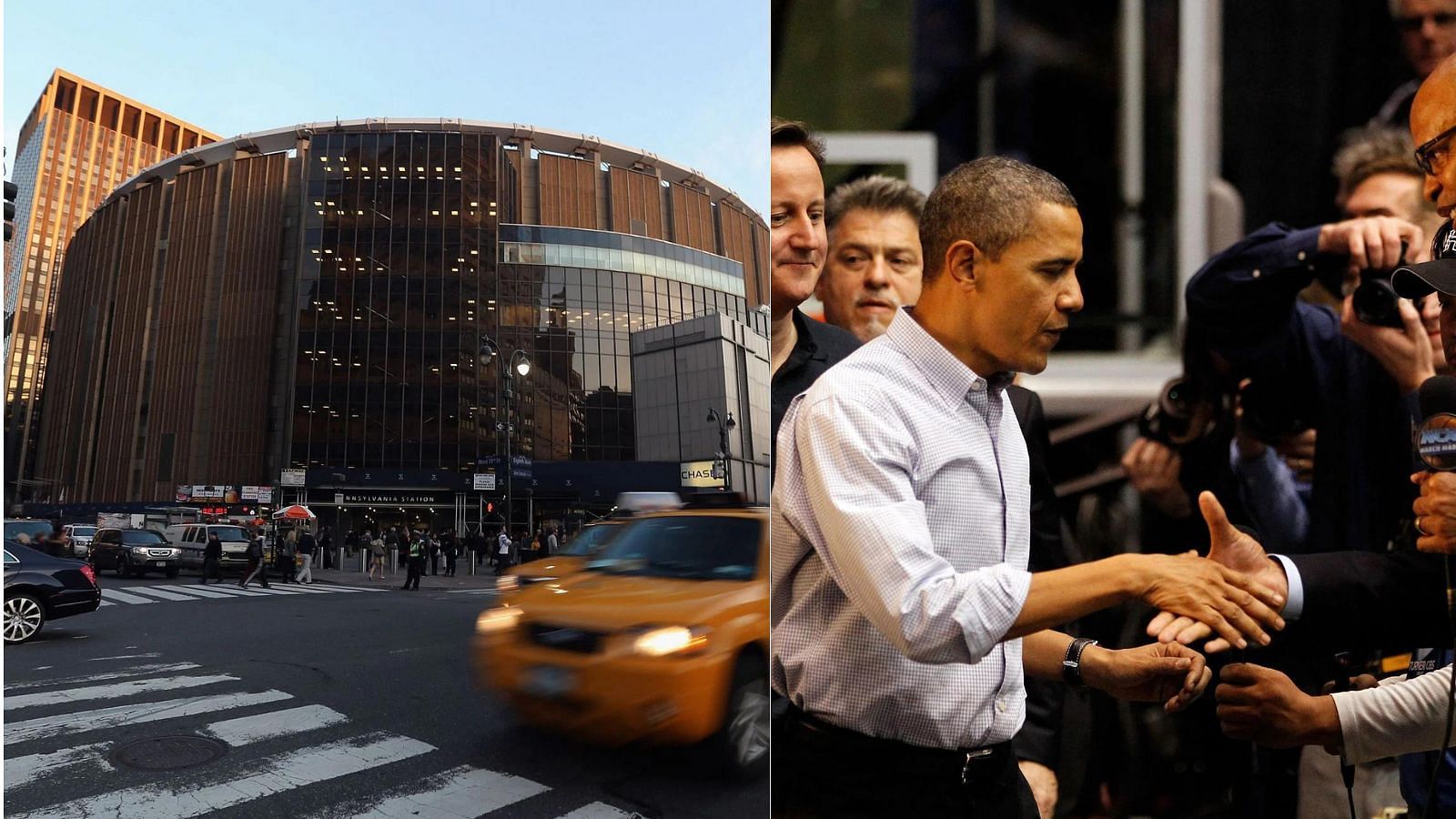 Madison Square Garden (left) has hosted 80 NCAA Tournament games, but Dayton Arena has hosted the most, including a 2012 Tournament visit from President Barack Obama.