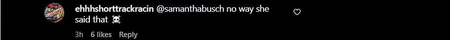 Fan reactions to Samantha Busch&#039;s comment