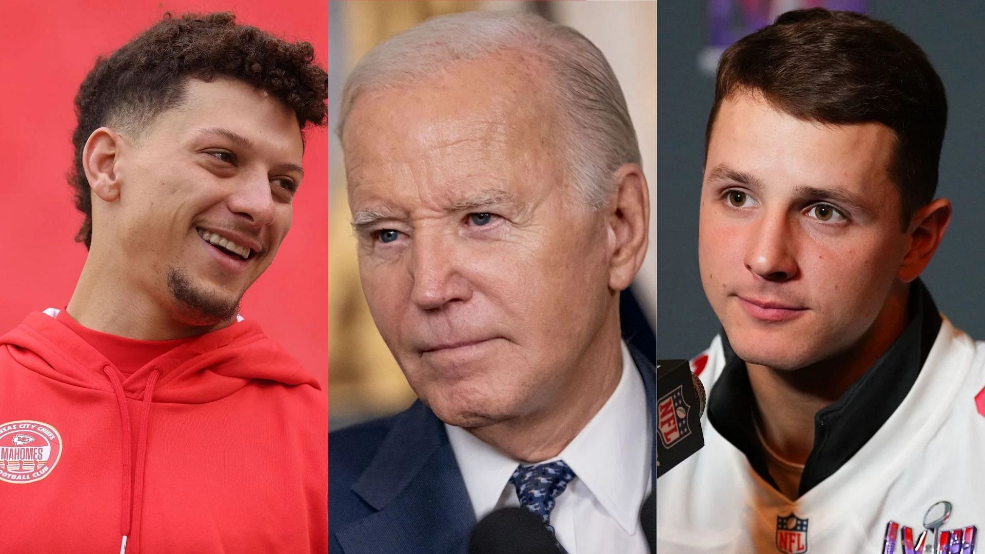 Patrick Mahomes, US President Joe Biden, and Brock Purdy