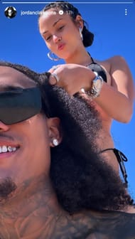 Jordan Clarkson's Instagram story featuring him with his girlfriend, Maggie Lindemann