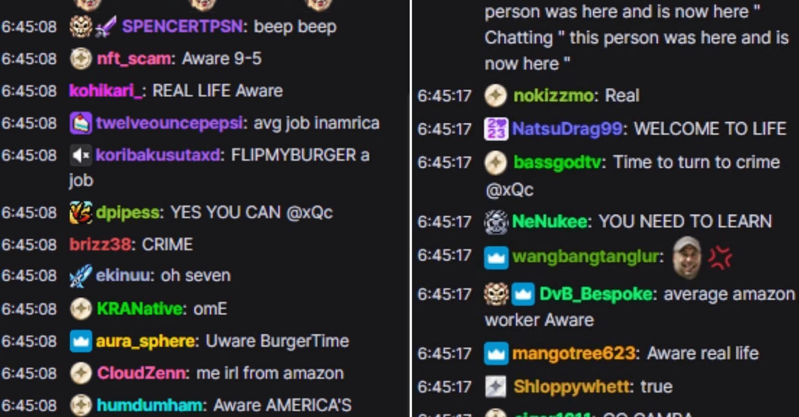 Fans called out xQc as he struggled to live as a commoner in-game (Image via xQc/Twitch)