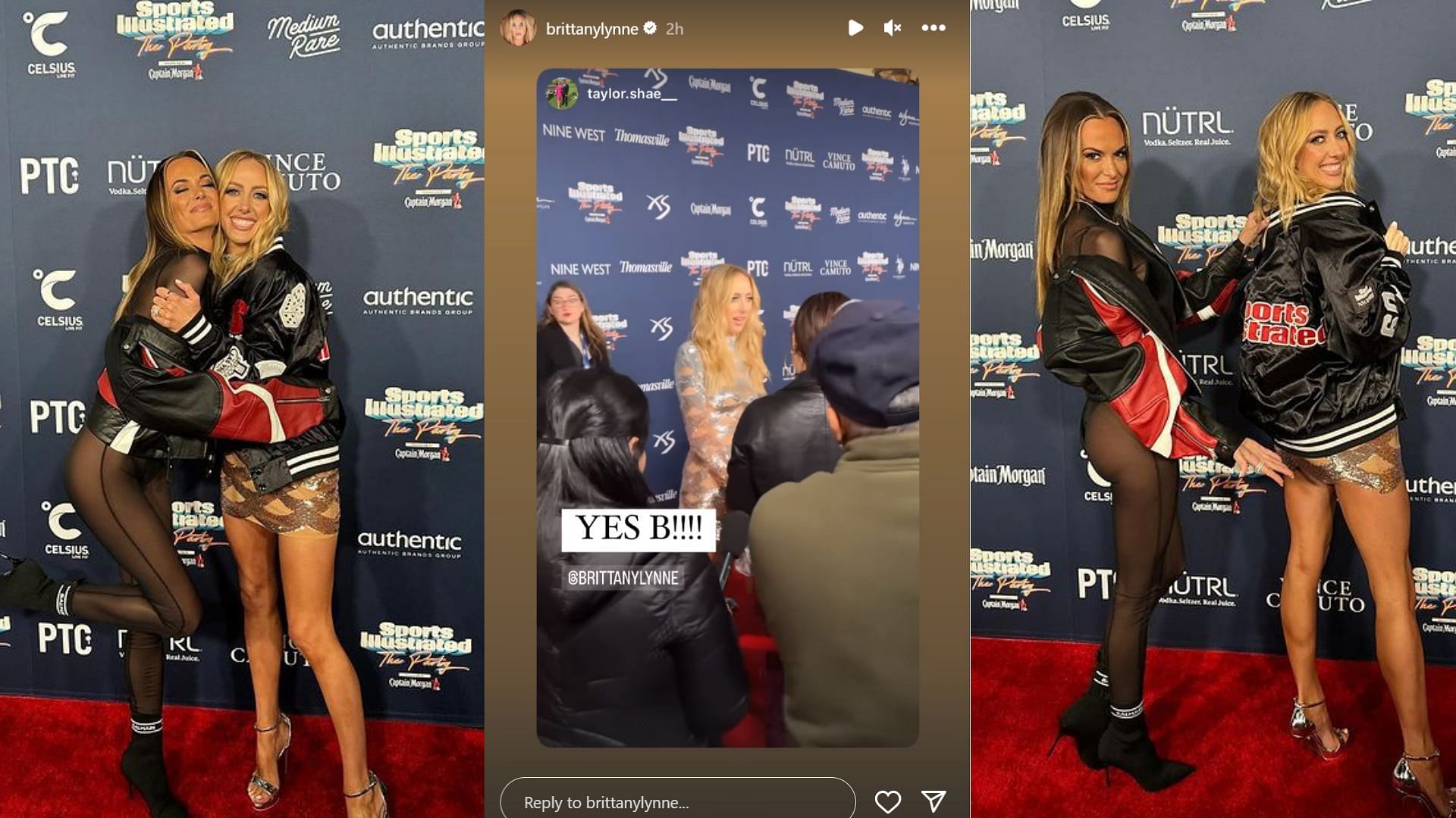Brittany poses on the red carpet of the Sports Illustrated party in Las Vegas