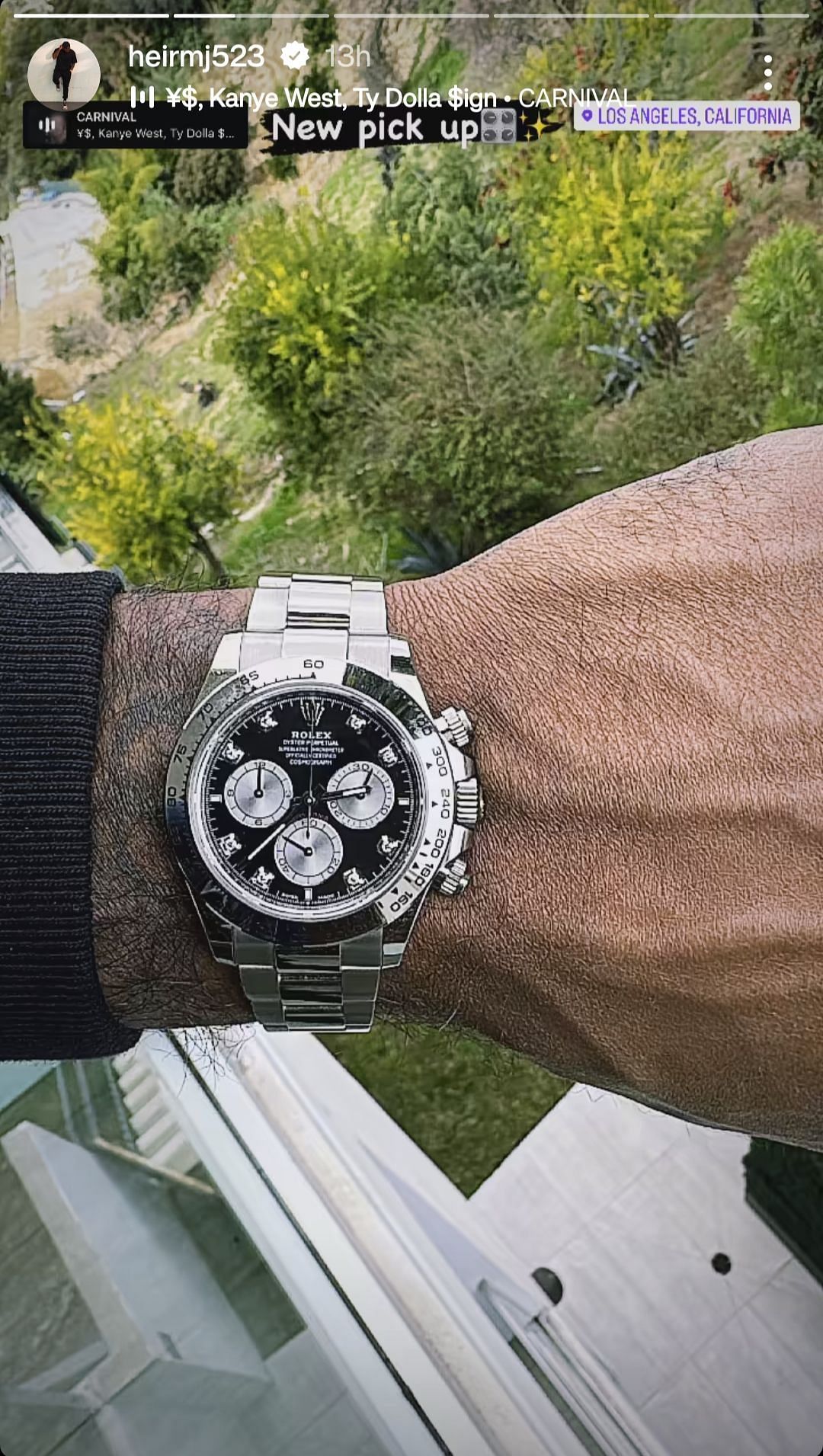 Marcus&rsquo; Instagram snaps of his new $44,000 Rolex Cosmograph Daytona