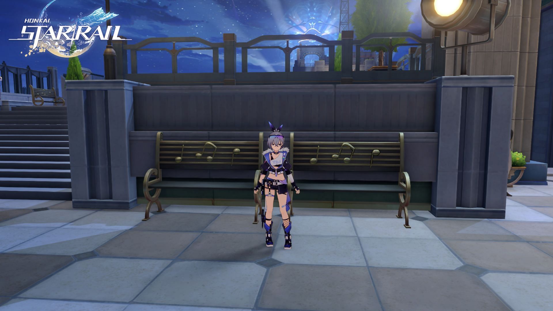 You can find Chadwick sitting on this bench (Image via HoYoverse)