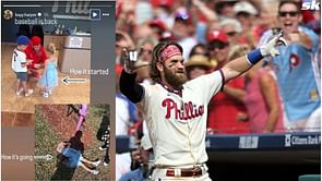 Phillies star Bryce Harper's wife Kayla captures pure delight of daughter Brooklyn 'chasing shadows'