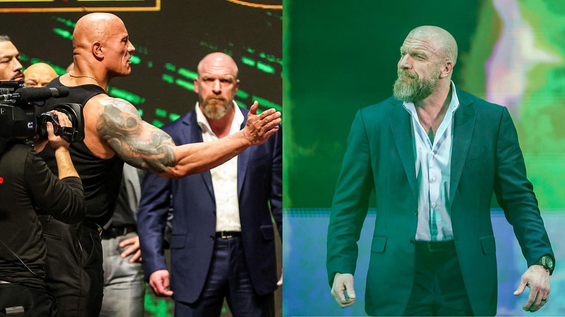 Triple H was confronted by The Rock at the WrestleMania 40 press conference
