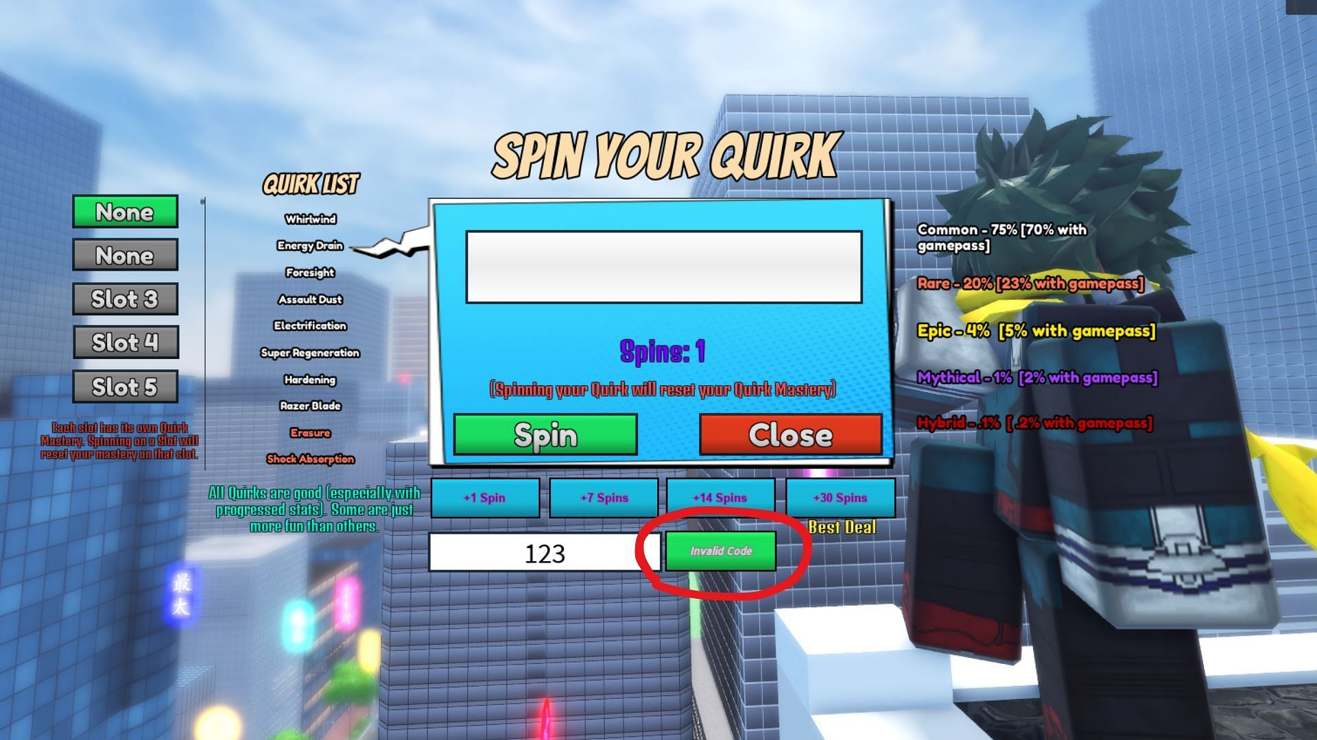 Invalid code problem in the Quirks era (picture from Roblox)
