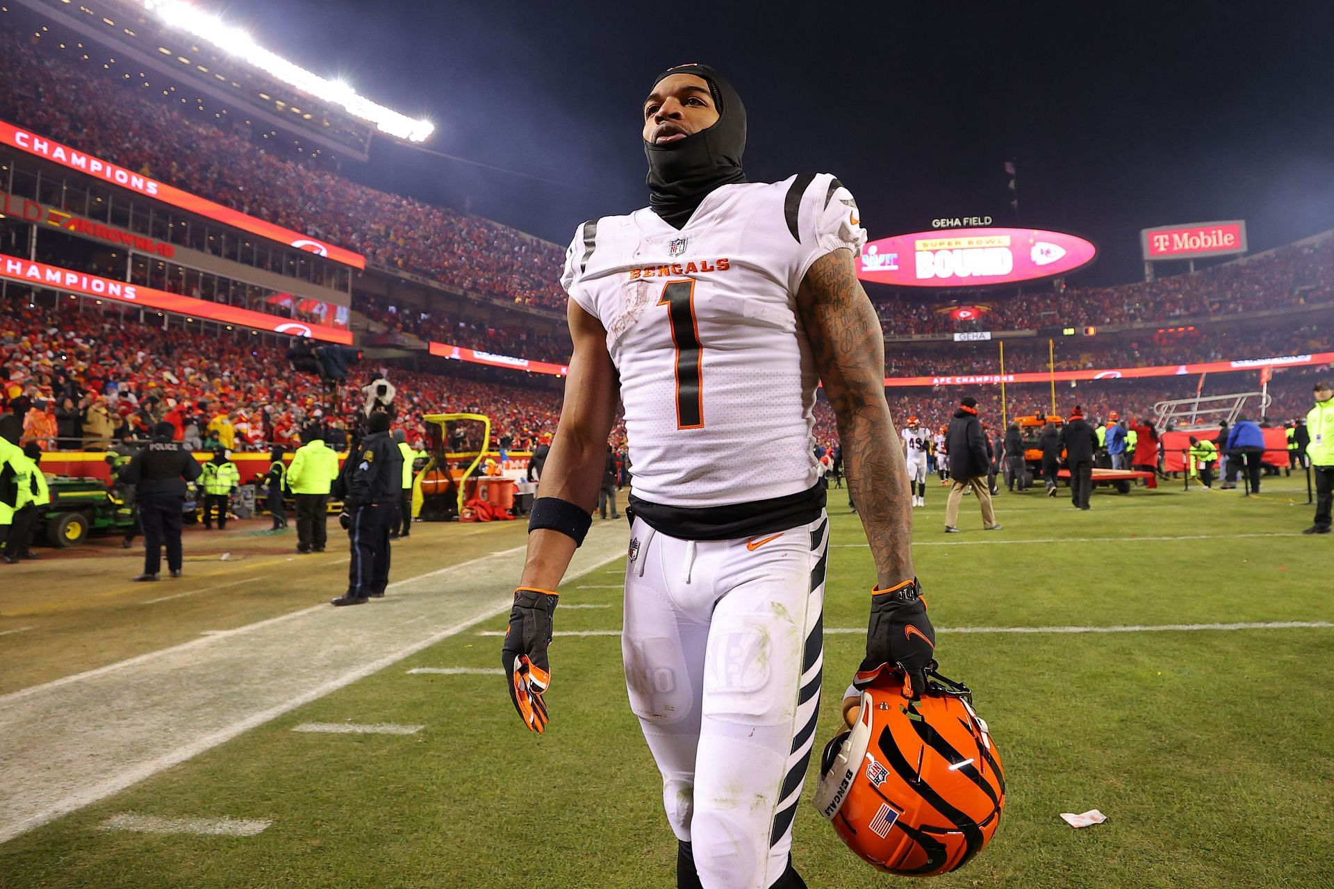 Ja&#039;Marr Chase at AFC championship game: Cincinnati Bengals vs. Kansas City Chiefs