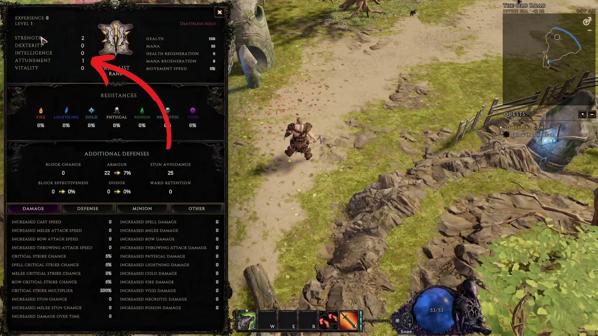 Image showing Attunement stat (Image via Youtube/ Rane/ Eleventh Hour Games)