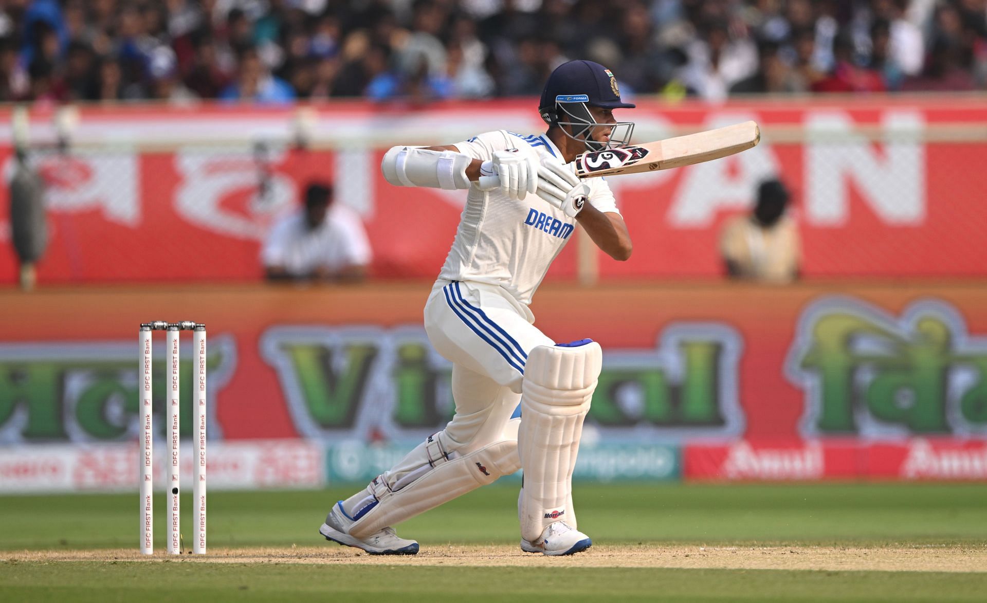 Yashasvi Jaiswal during his knock of 209 against England. (Pic: Getty Images)