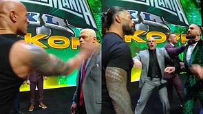 [WATCH] The Rock slaps Cody Rhodes at WrestleMania XL press conference, huge brawl breaks out