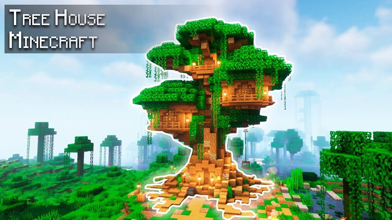 Treehouses make for magnificent Minecraft builds (Image via Youtube/Stevler)