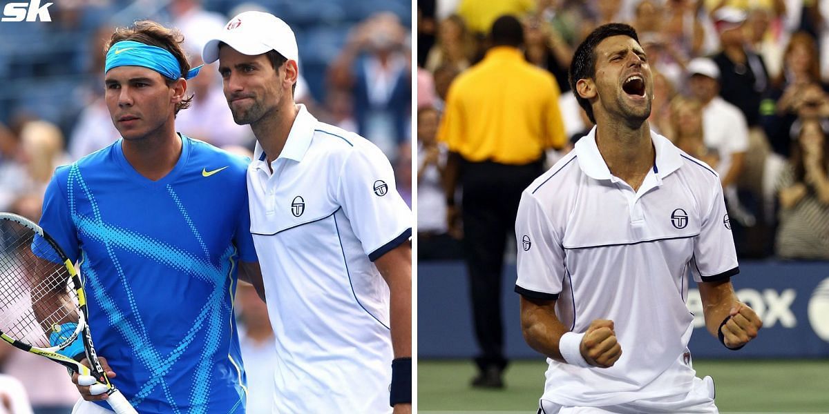 Rafael Nadal and Novak Djokovic (R)