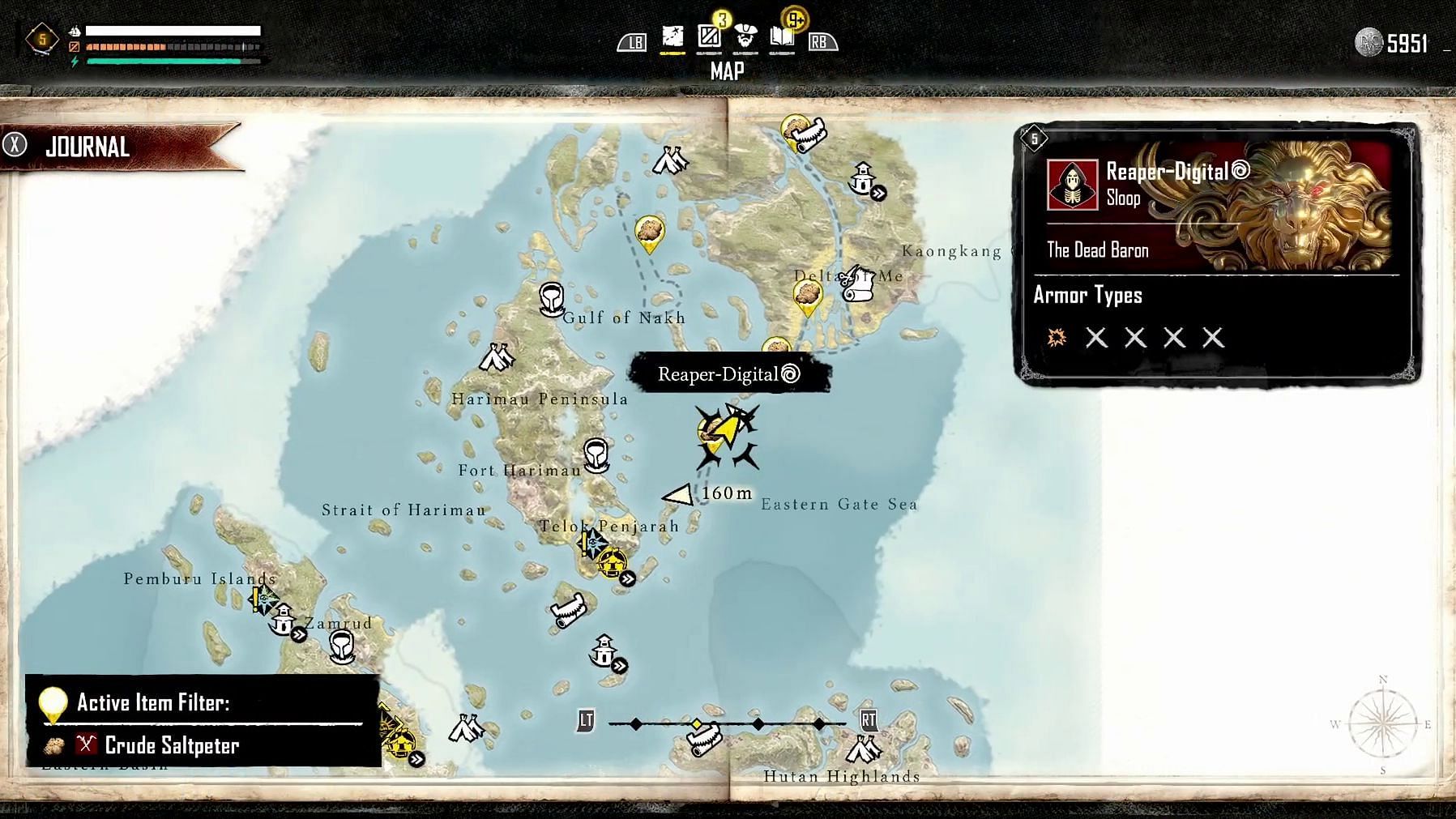 Players can find Crude Saltpeter in Skull and Bones in a number of locations (Image via Ubisoft/YouTube, ReaperDigital)