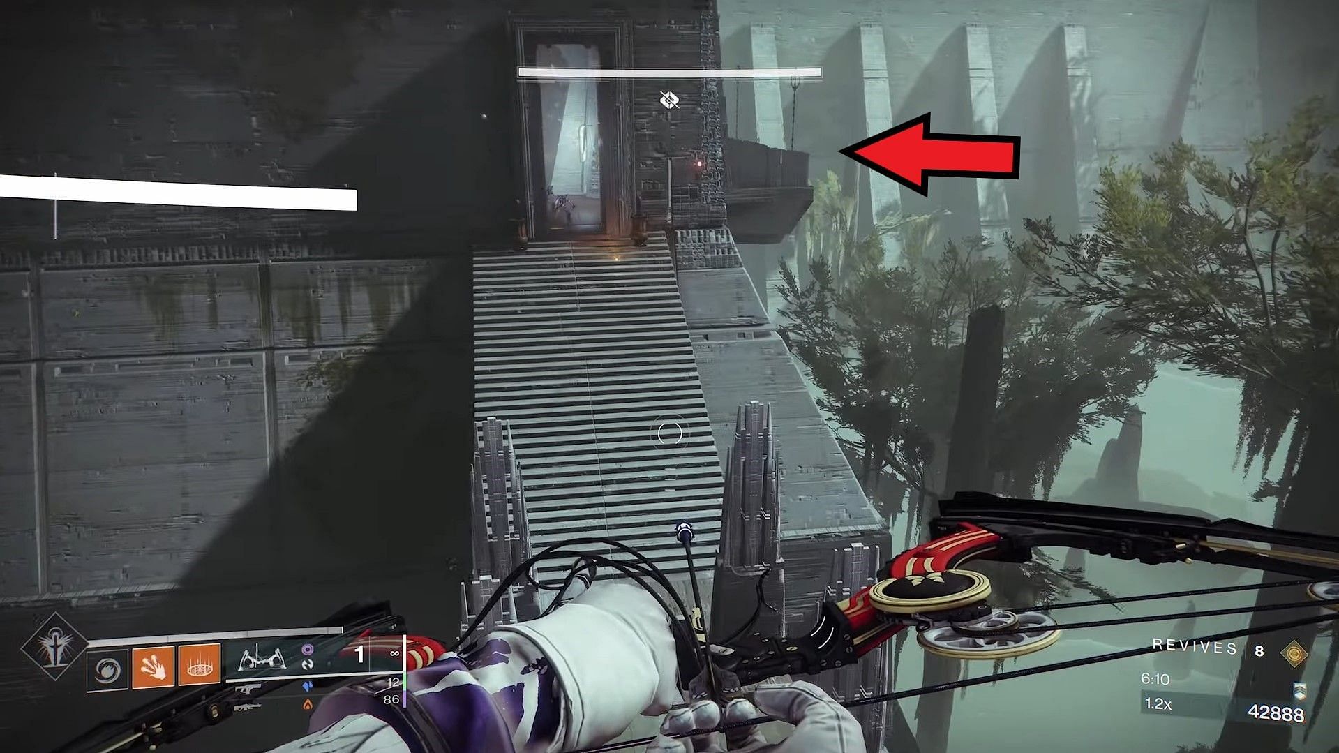 Balcony on the right in Destiny 2 (Image via Bungie)