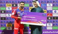 Sikandar Raza receiving an award (Image Courtesy: X/International League T20)