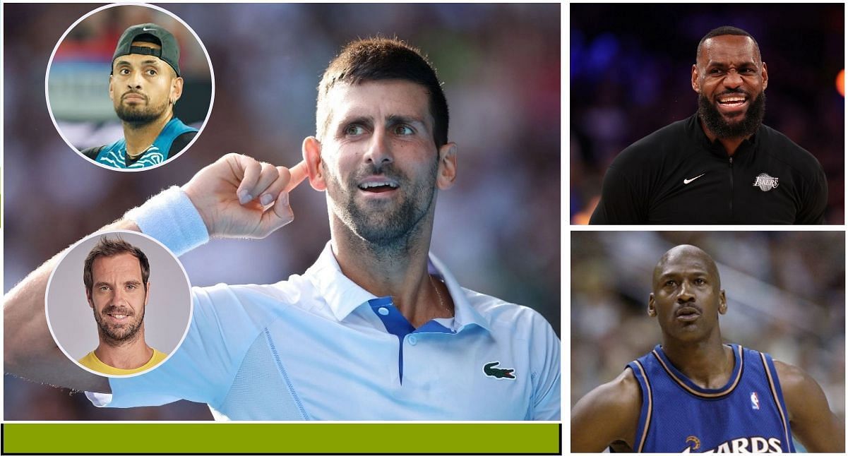 Novak Djokovic, Michael Jordan, LeBron James, Michael Jordan, Nick Kyrgios 