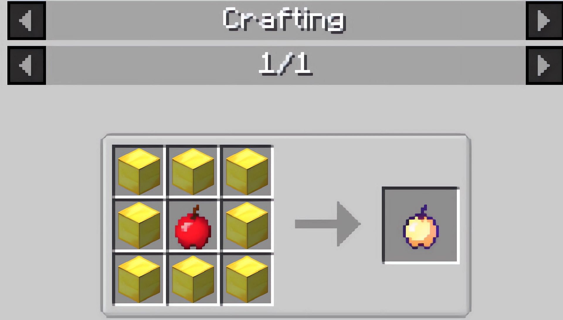 Des pommes d'or enchantées pouvaient auparavant être fabriquées dans Minecraft (Image via Betathunder1/CurseForge)