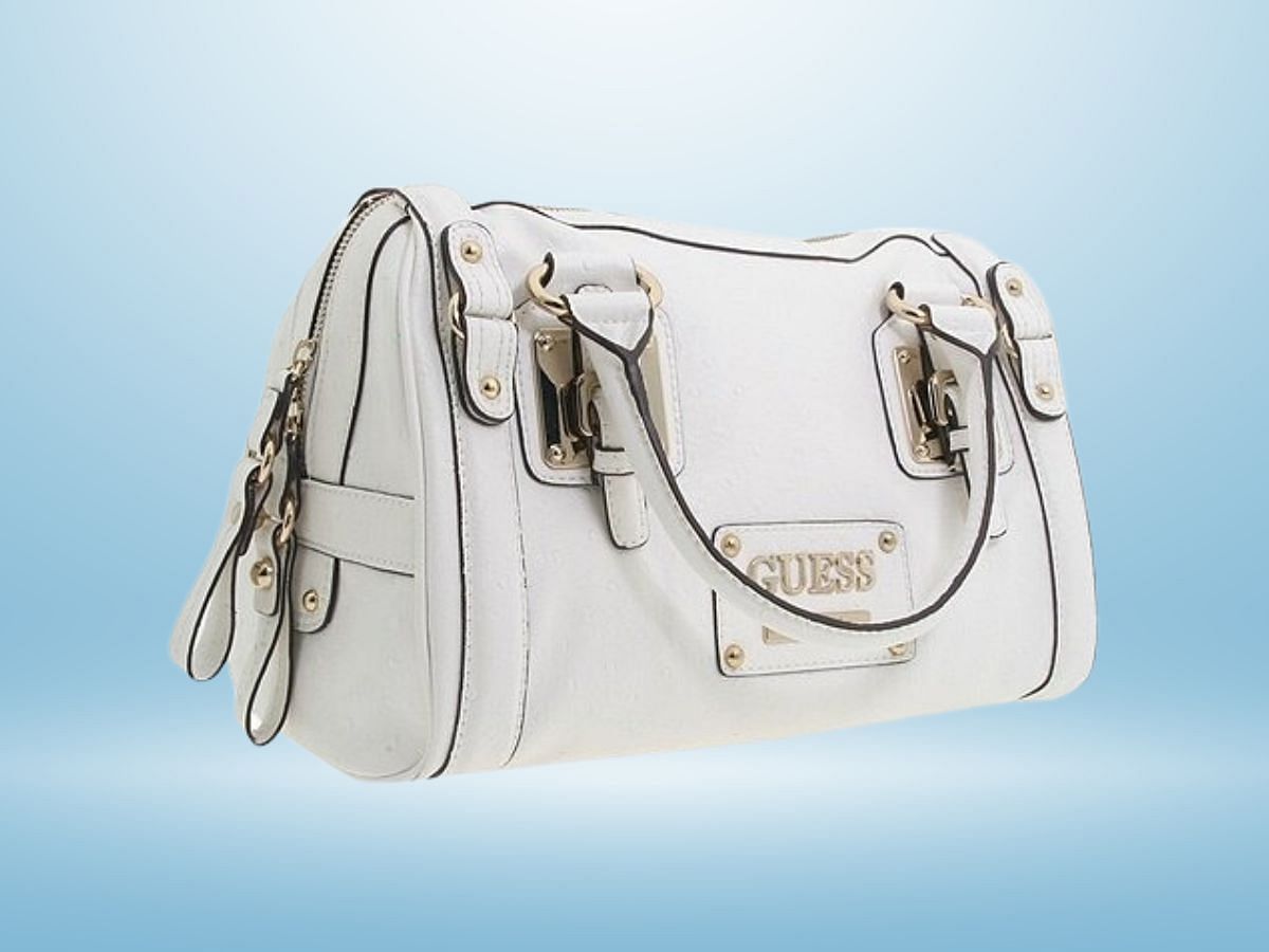 White Luggage Bag By Guess (Image via Guess)