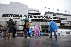 What is the weather forecast for postponed NASCAR Daytona 500 at Daytona International Speedway today (Monday)?