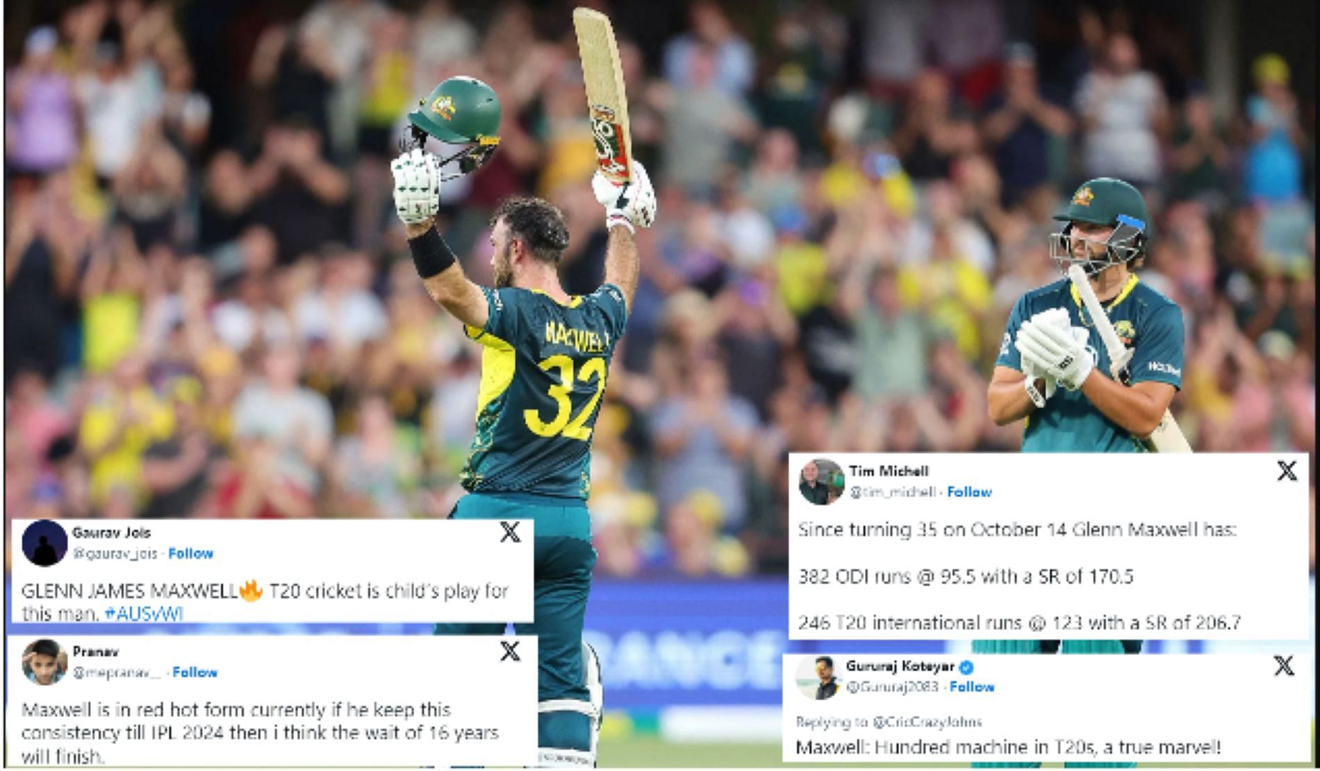 Maxwell thrilled the Adelaide Oval crowd to a batting exhibition