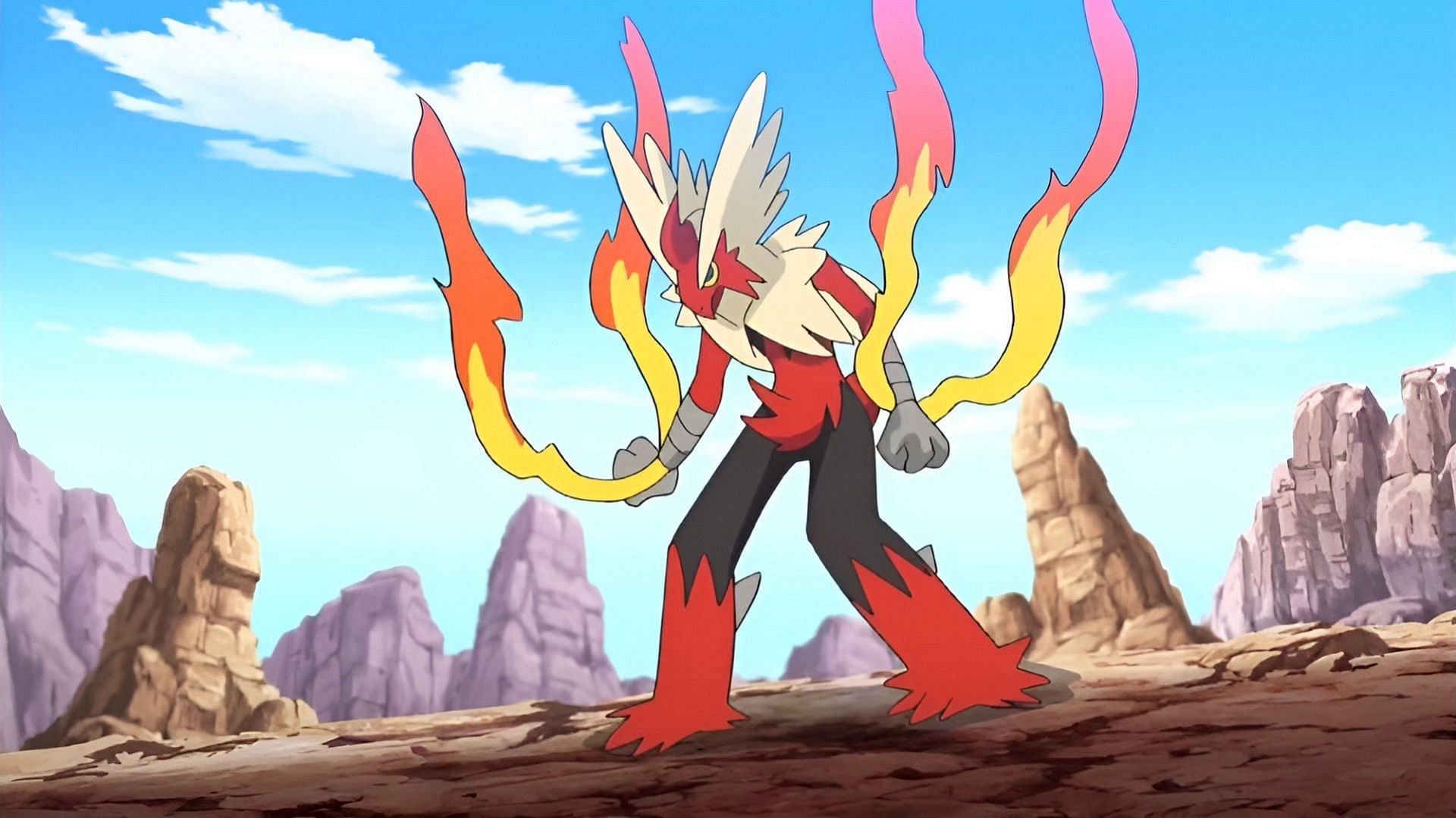 Mega Blaziken in the anime (Image via The Pokemon Company)
