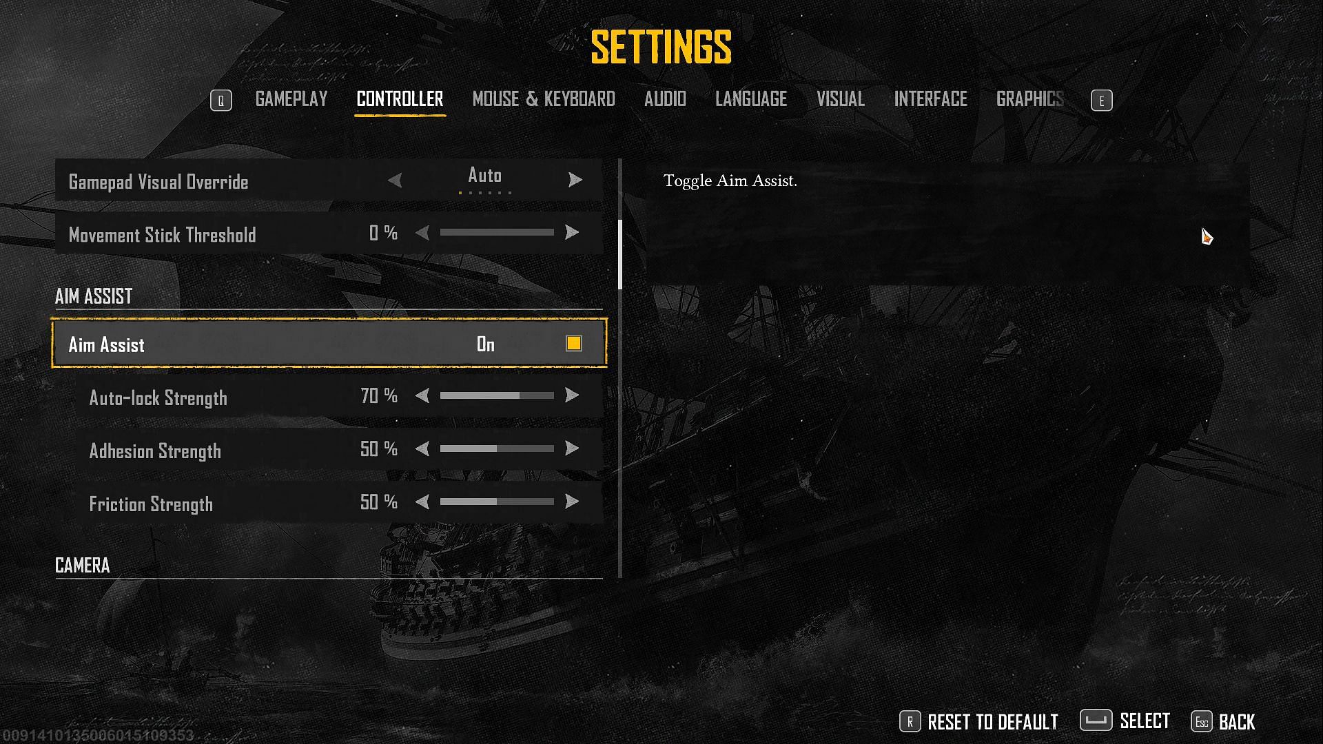 Skull and Bones controller settings (Image via Ubisoft)