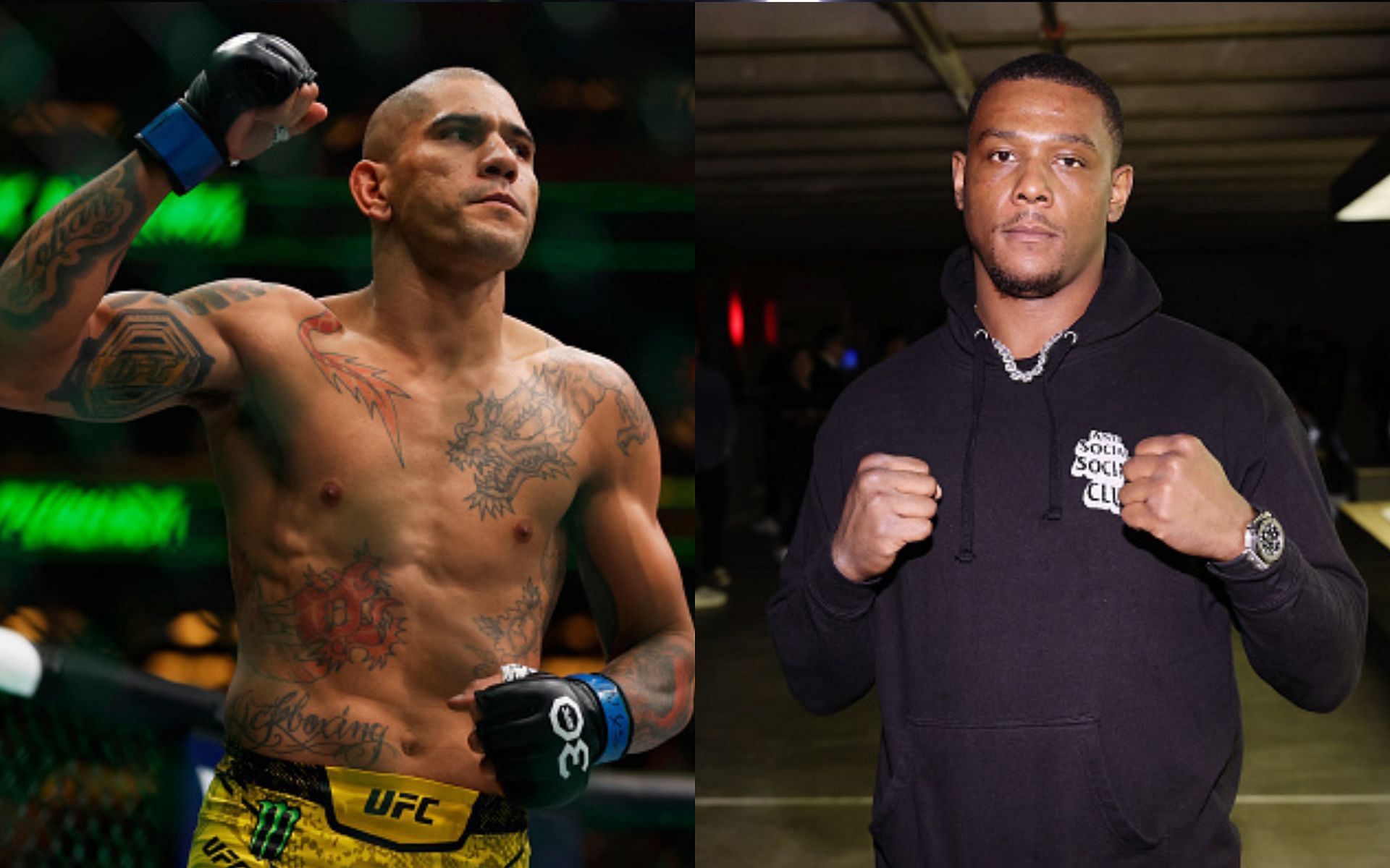 Alex Pereira (left) and Jamahal Hill (right) were not supposed to clash at UFC 300 [images courtesy of Getty]