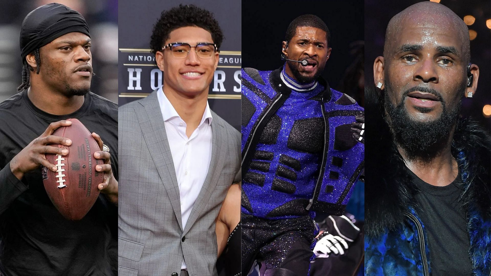 Lamar Jackson, Kyle Hamilton, Usher, and R. Kelly