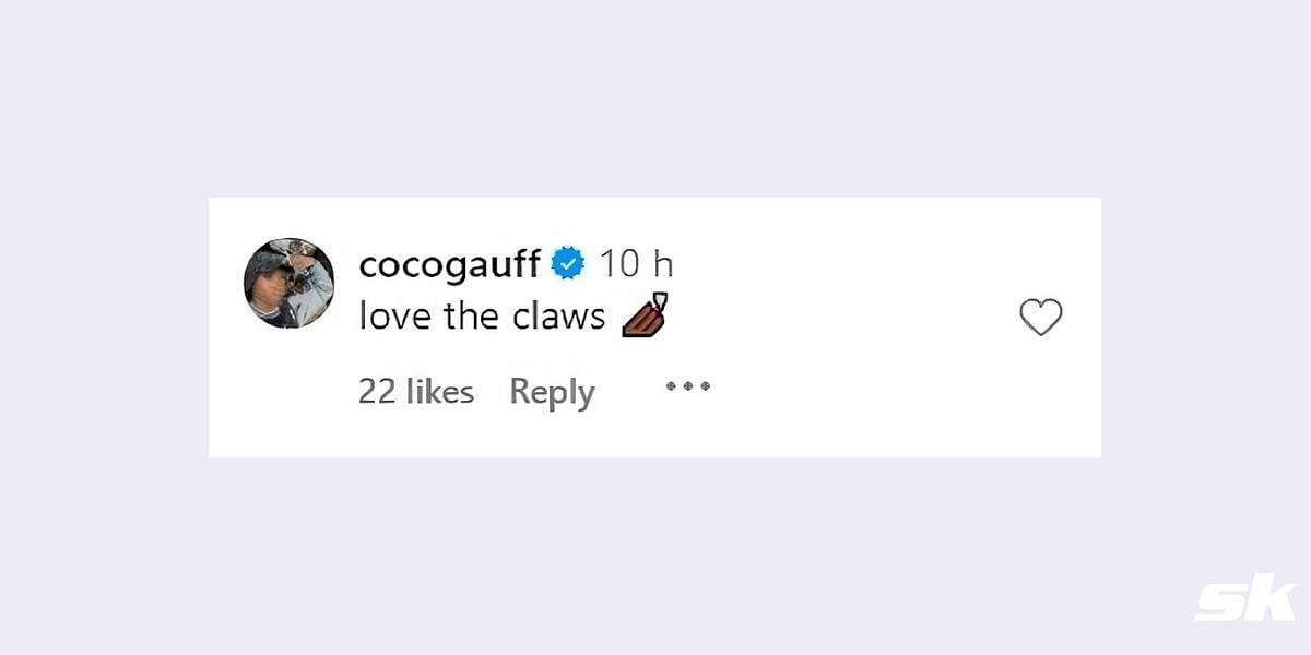 Coco Gauff&#039;s comment on her friend&#039;s post.