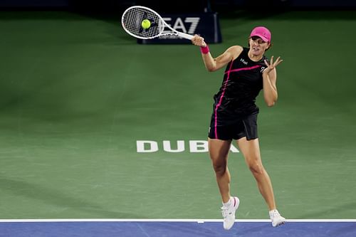 Iga Swiatek at the 2024 Dubai Tennis Championships.