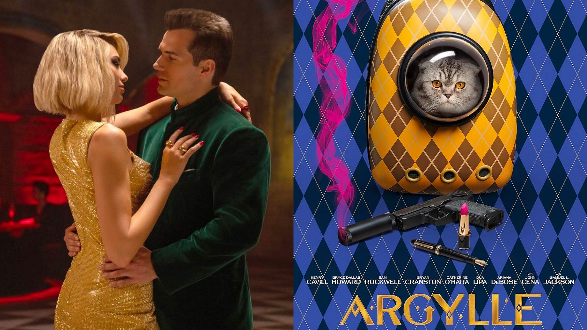 Dua Lipa and Henry Cavill lead the film Argylle premiering February 2, 2024 (Images via Apple TV+)
