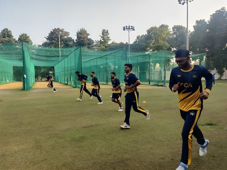 The Punjab cricket team in training. (PCA Media.)