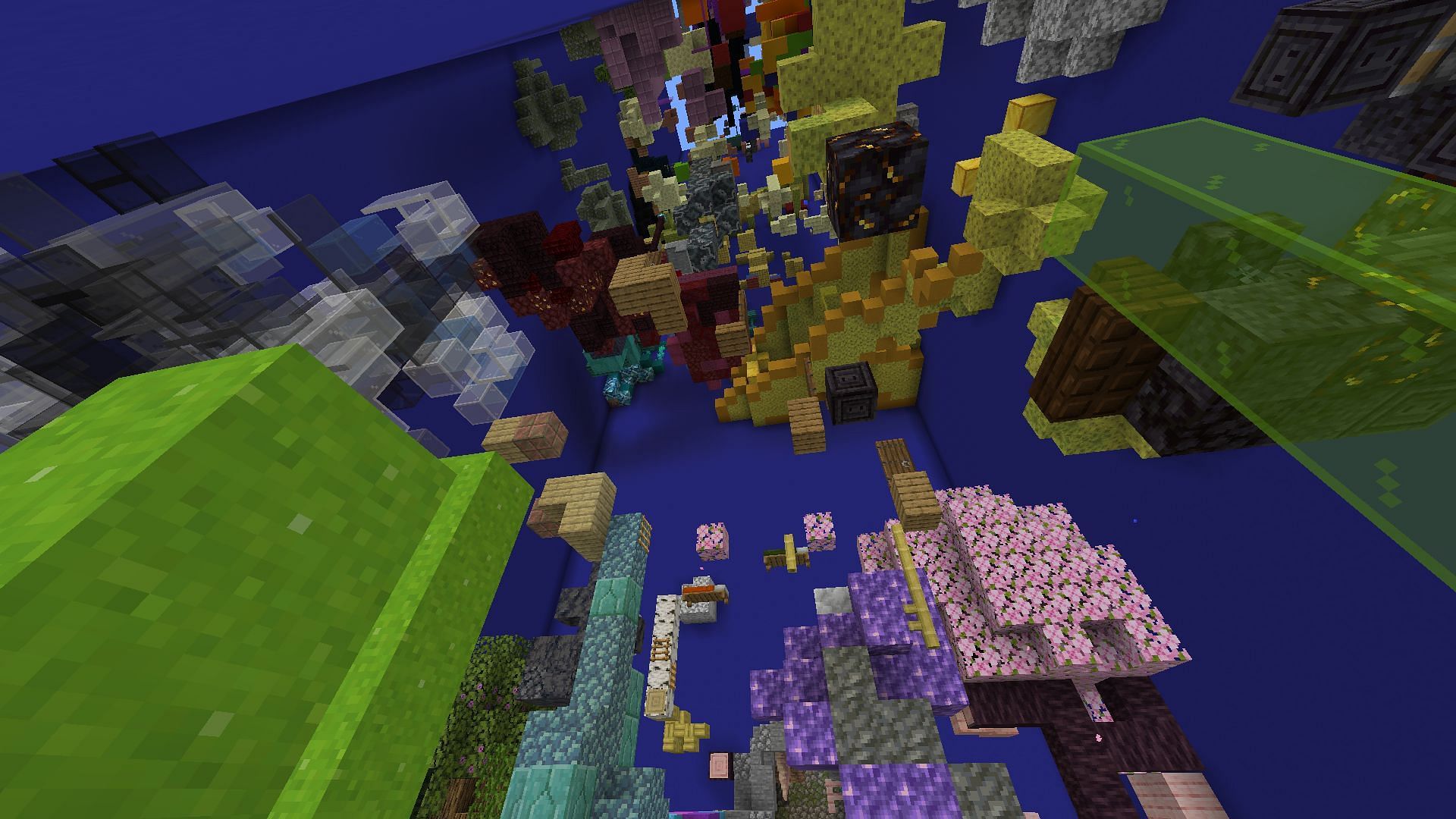 The Ascension map&#039;s parkour battle area (Image via Mojang)