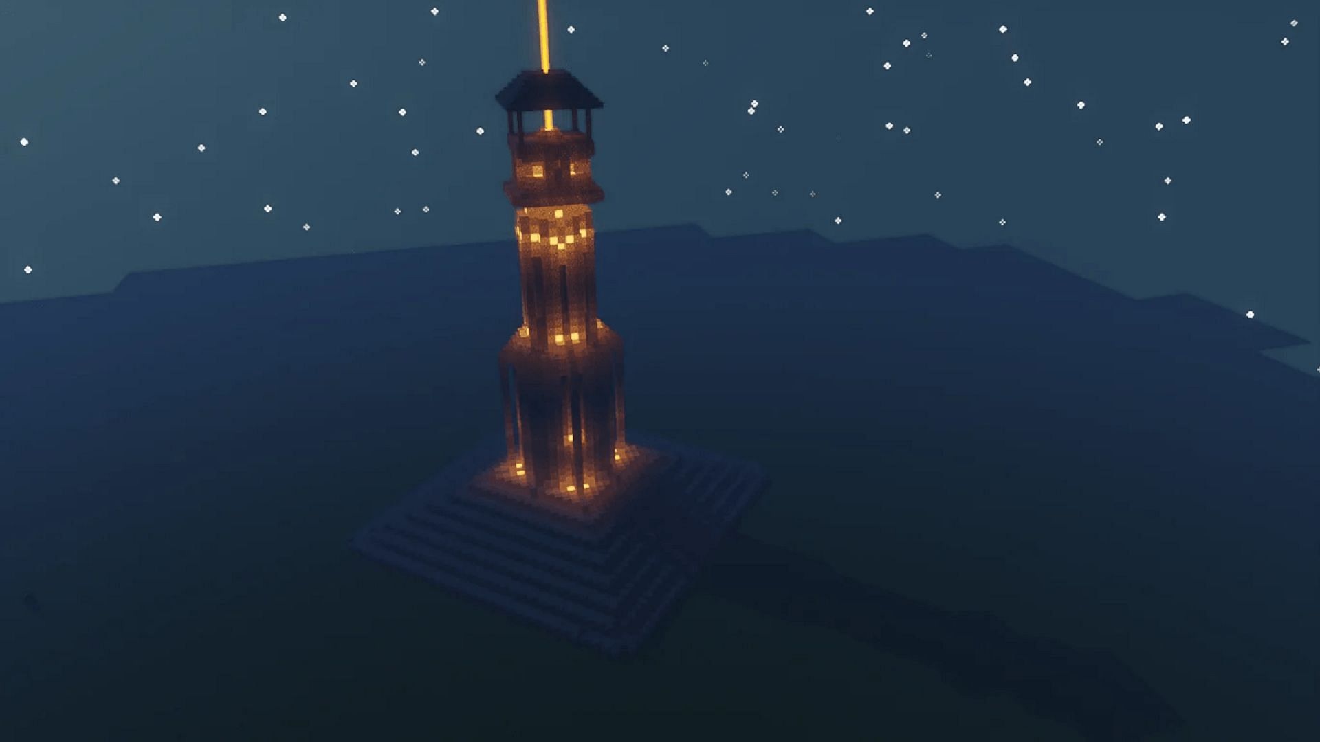 A beacon design like this can keep players oriented even in the dark (Image via U_xtreme/Reddit)