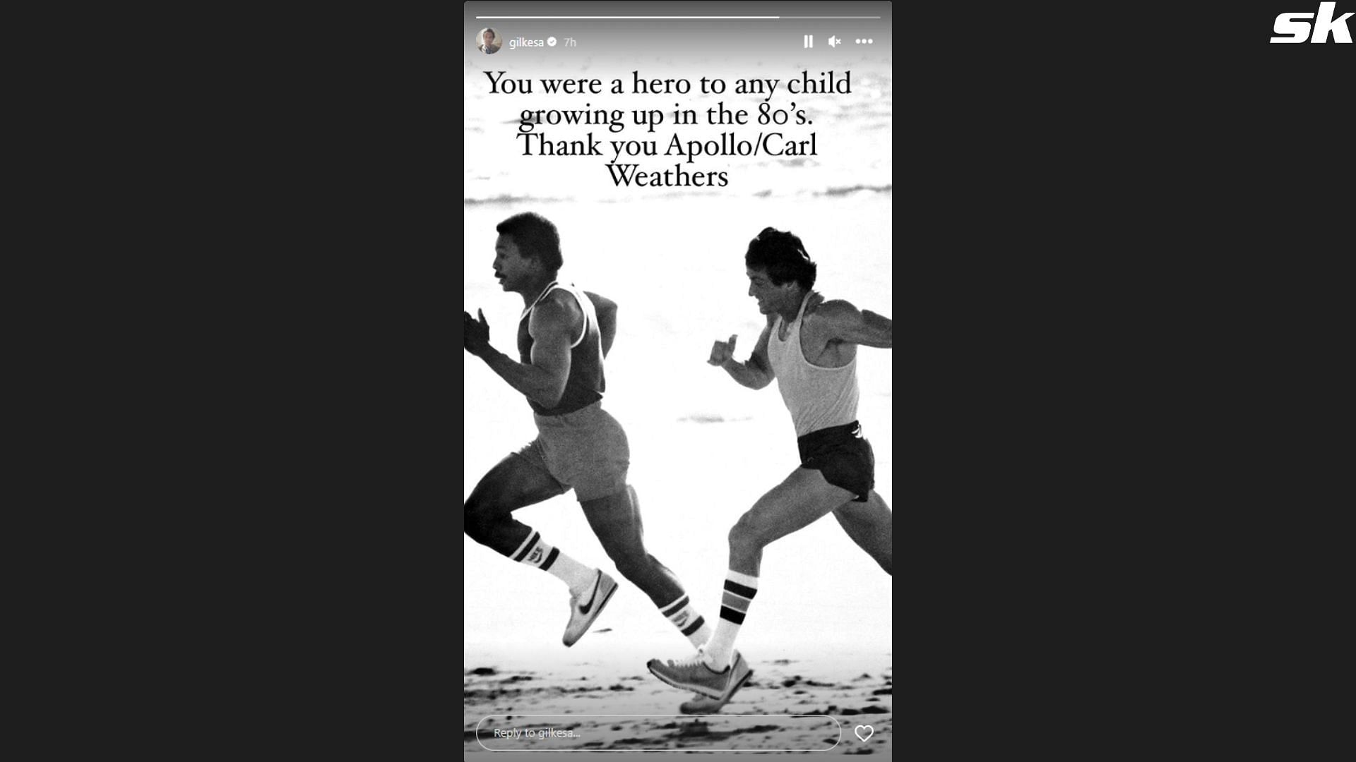 Alexander Gilkes pays tribute to Carl Weathers via his Instagram