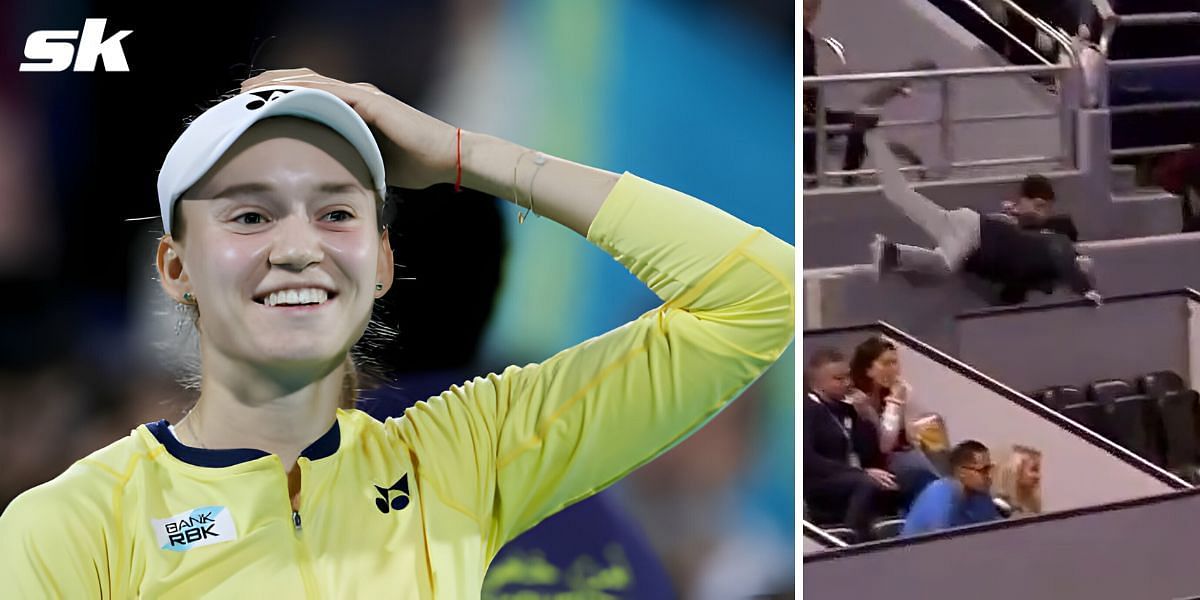 Elena Rybakina sends fan tumbling down with her ball throw following 2024 Qatar Open SF win