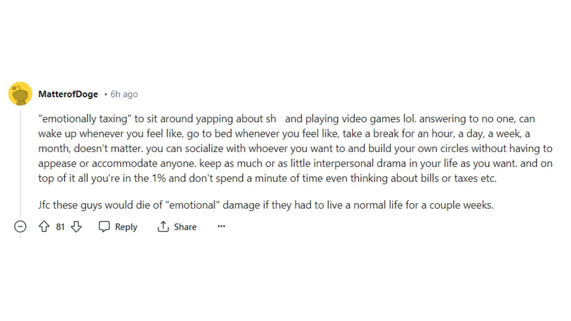 A user expresses his opinion regarding Zack&#039;s statement (Image via r/LivestreamFail/Reddit)