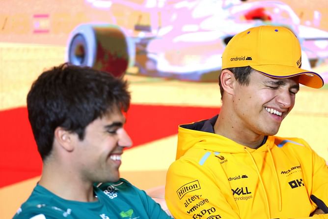 "Can you w**k yet"- Watch Lando Norris and Carlos Sainz hilariously tease Lance Stroll after his return from a wrist injury