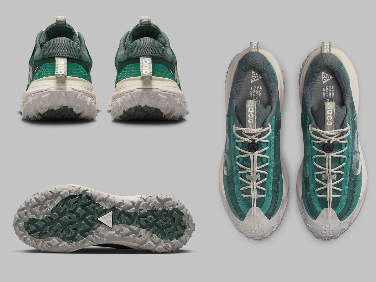 Nike ACG Mountain Fly Low &ldquo;Green/Grey&rdquo; sneakers (Image via Twitter/@SneakerNews)