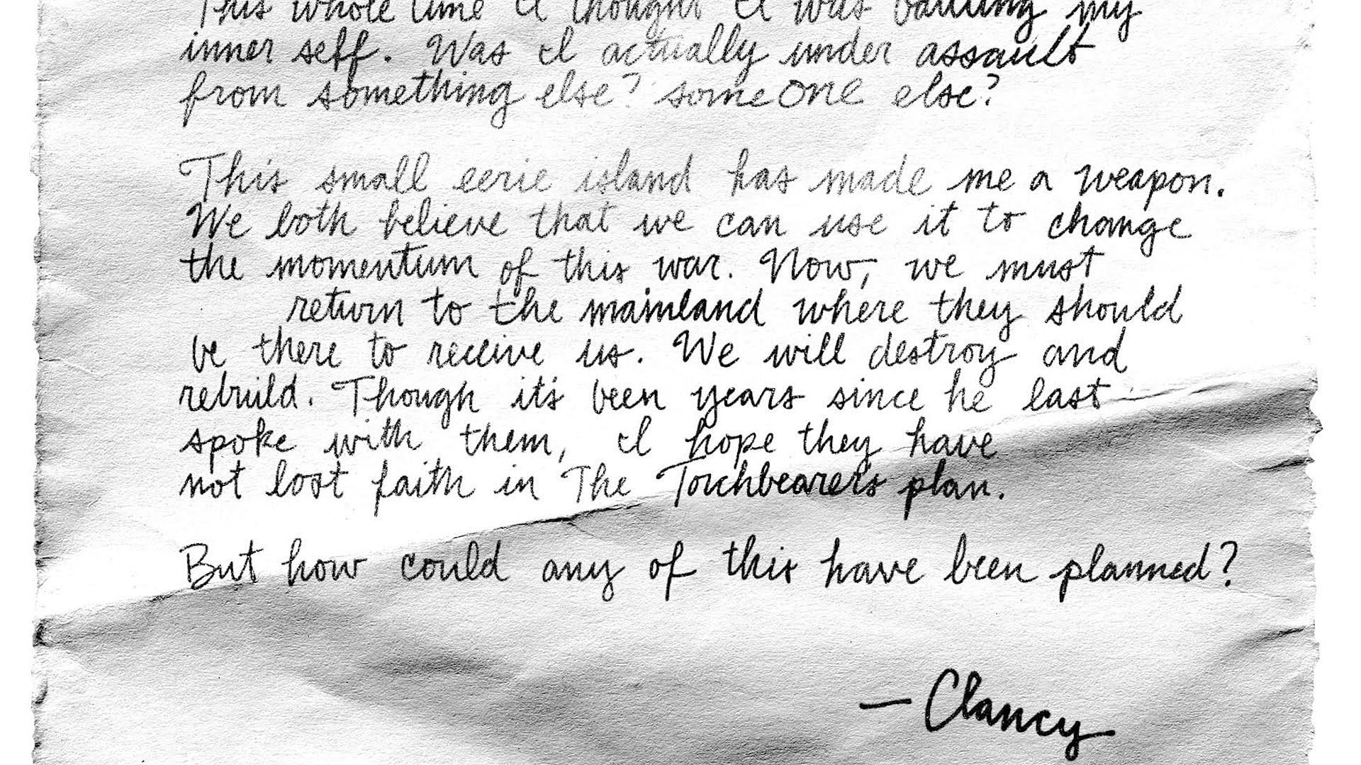 &#039;Letter 9&#039; from Clancy&#039;s Journal taken from Twenty One Pilots&#039; official website for &#039;I Am Clancy&#039; (Image via dmaorg.info)