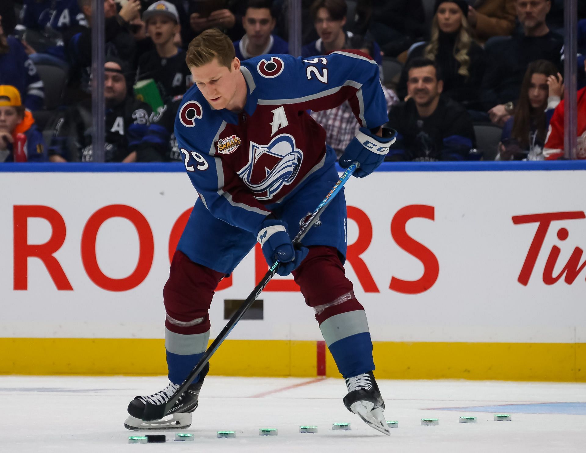Nathan MacKinnon at the 2024 NHL All-Star Skills Competition