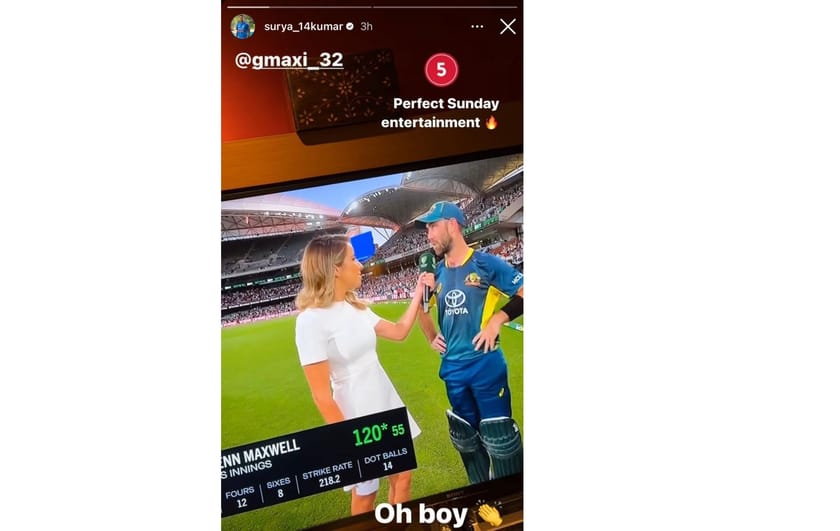 "Oh boy" - Suryakumar Yadav reacts to Glenn Maxwell's whirlwind 120
