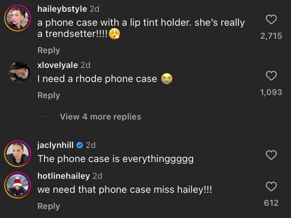 Hailey&#039;s fans swoon over her latest phone case (Image via Instagram/ @haileybieber)