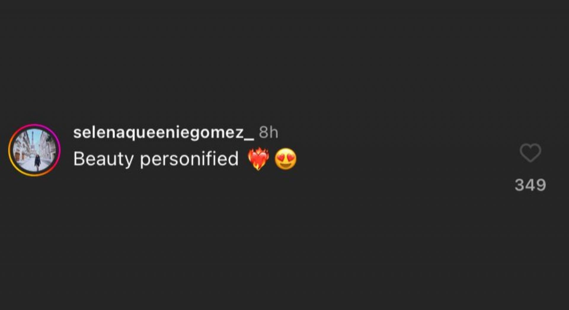 Fan reaction on Selena&#039;s look for her latest release, Love on (Image via Instagram/@selenagomez)