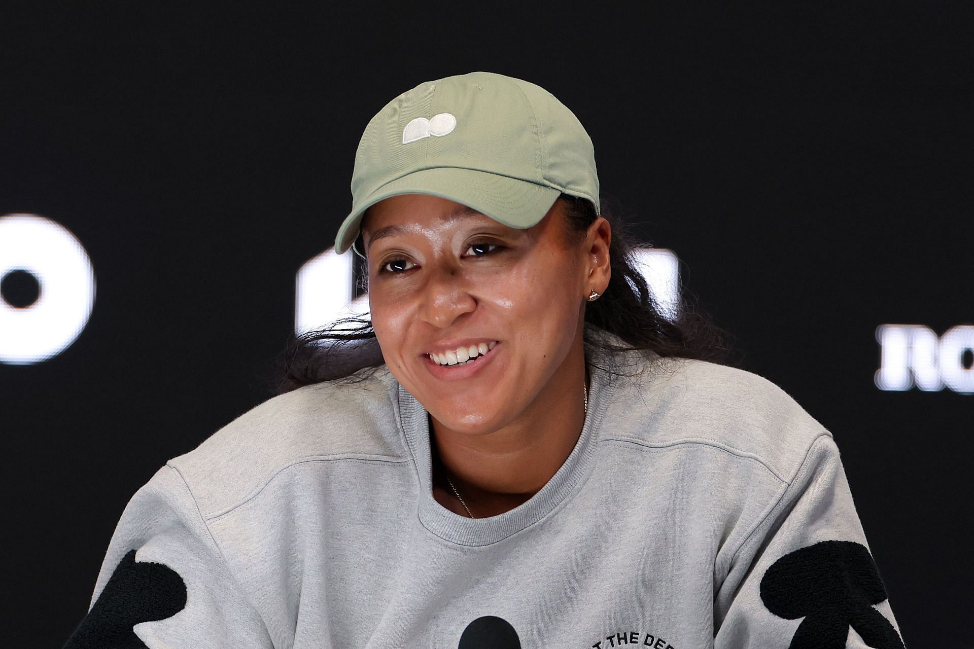 Naomi Osaka addresses a press conference.