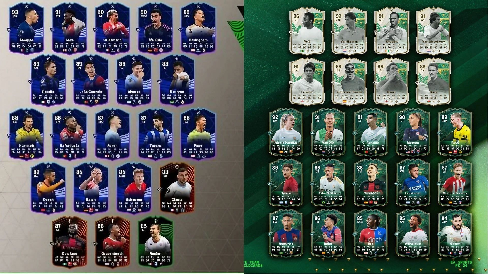 86+ Ultimate Dynasties, TOTGS or Winter Wildcards Player Pick SBC rewards have some amazing items (Images via EA Sports)