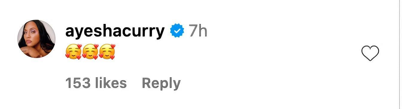Ayesha Curry commented on the post