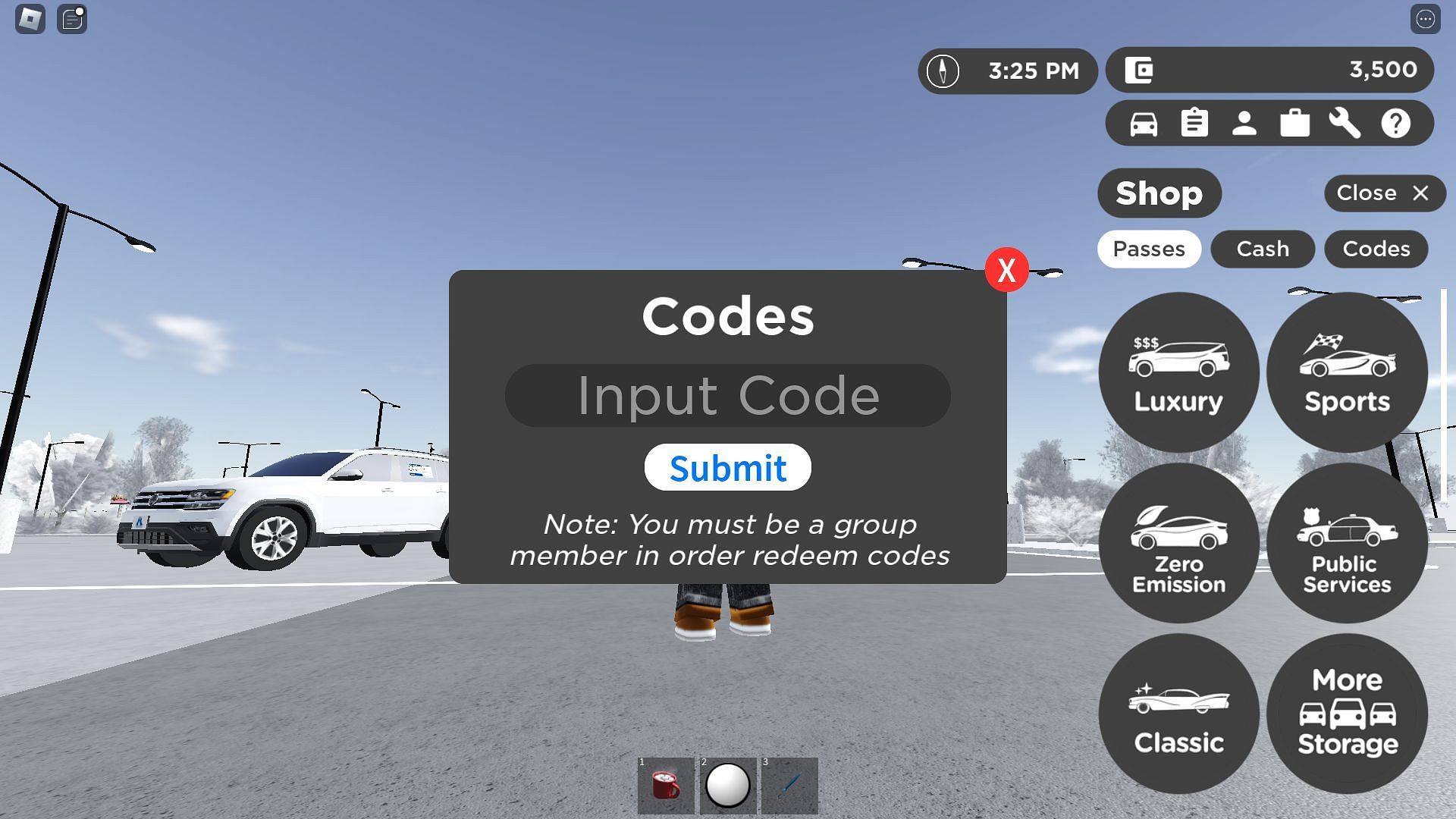Active codes for Greenville (Image via Roblox)