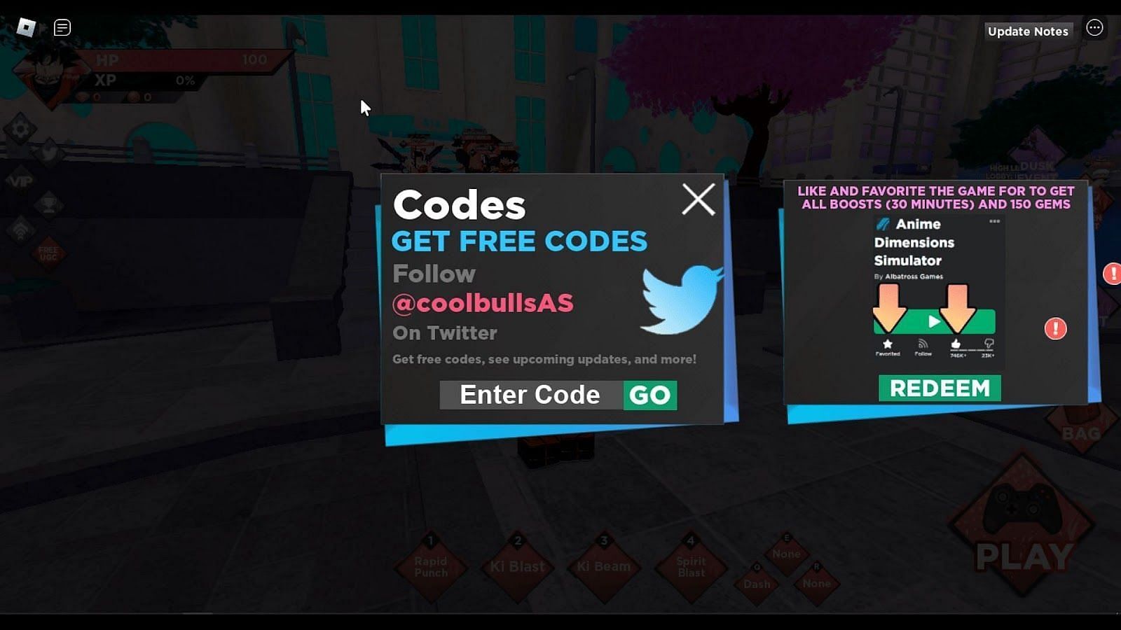 Here&#039;s how you can redeem codes in Anime Dimensions (Roblox || Sportskeeda)